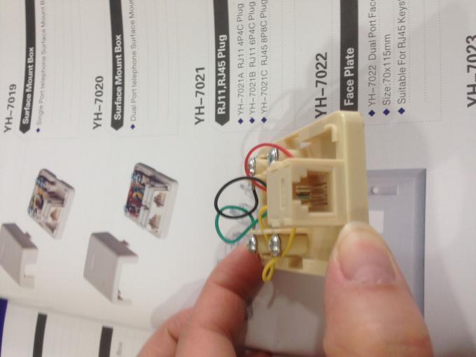 Ivory and White RJ11 Network Keystone Jack 6P2C 6P4C Screw Connection Wiring