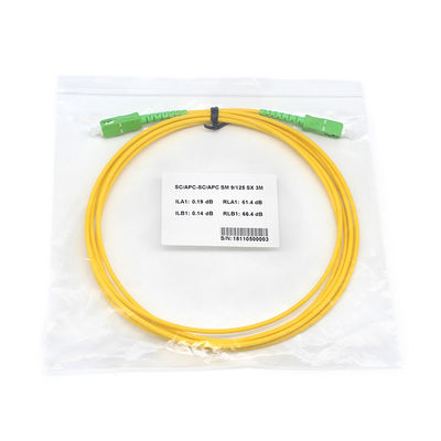 Simplex Fiber patch cable SC APC to SC APC Single-mode For Data Center