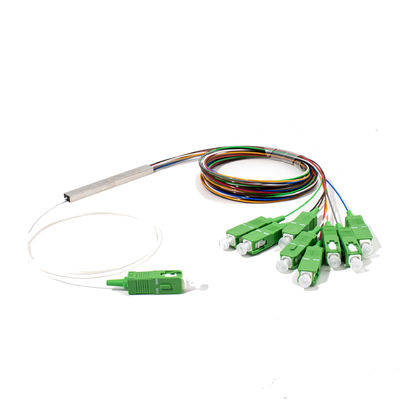 Fiber Optic 1X8 Mini PLC splitter SC APC Connector 0.9mm, 1M