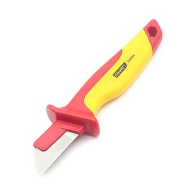 50mm VDE Insulating Electrical Knife Red/Yellow for Cable Stripping