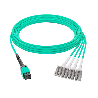 PVC Single Mode 8~24 Fibers MPO to LC Fiber Optic Breakout Cable