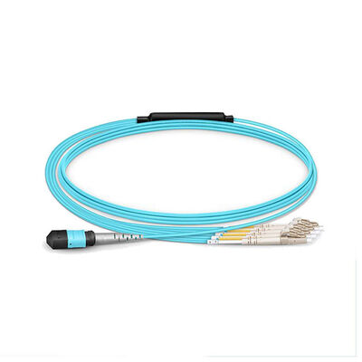 ≤0.3dB MTP/MPO Female -LC OM4 Multimode Breakout Fiber Patch Cord