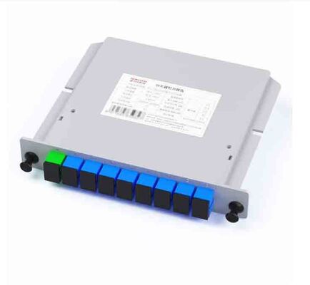 Single Mode PLC Splitter with 1×4 1×8 1×16 1×32 Split Ratios and SC UPC Connector in Metal Card Shell