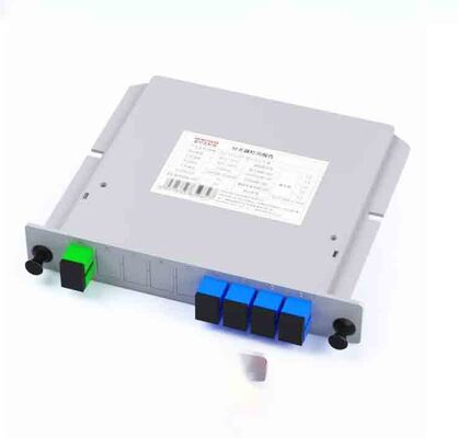 Single Mode PLC Splitter with 1×4 1×8 1×16 1×32 Split Ratios and SC UPC Connector in Metal Card Shell