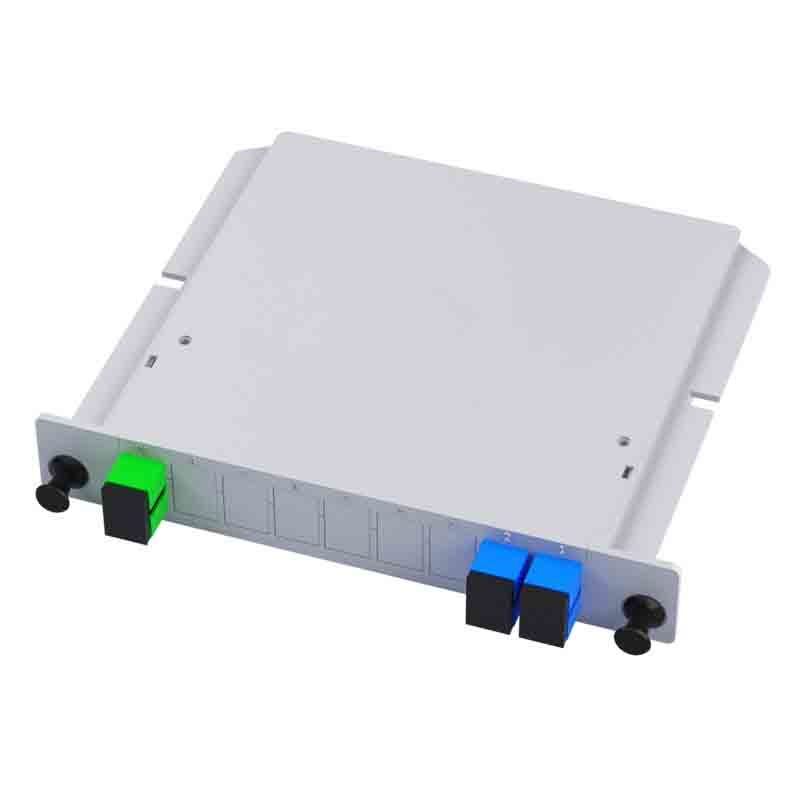 Single Mode PLC Splitter with 1×4 1×8 1×16 1×32 Split Ratios and SC UPC Connector in Metal Card Shell