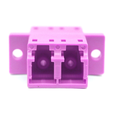 OM4 Apc Fiber Connector Multimode Duplex Adapter Network With Flange
