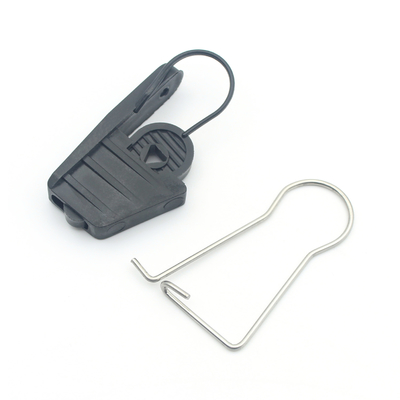 Telecom Construction Outdoor FTTH Optical Cable Clamp with Black Fiber Drop Wire