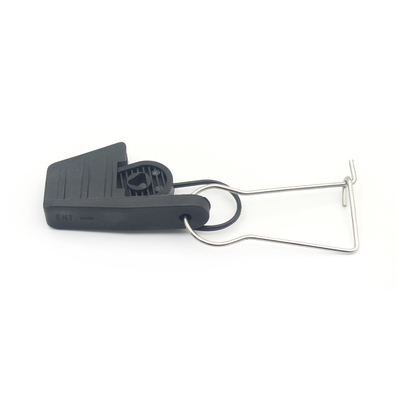 Telecom Construction Outdoor FTTH Optical Cable Clamp with Black Fiber Drop Wire