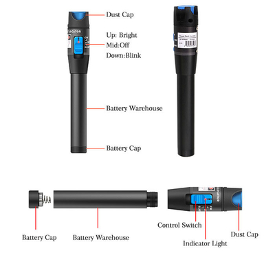 VFL Optical Red Light Laser Rotary Pen Fiber Visual Fault Locator AA * 2 Power Supply