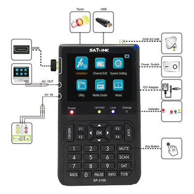 Signal Finder SATLINK SP-2100 DVB-S2 HD Satellite Meter with 950-2150 MHz LNB Input
