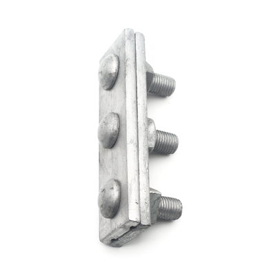 250daN MBL Galvanized Steel Overhead Line Cable Straight 3 Hole Angled 1/2" Guy Clamp