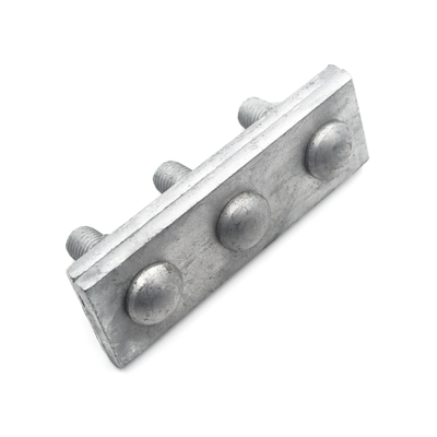 250daN MBL Galvanized Steel Overhead Line Cable Straight 3 Hole Angled 1/2" Guy Clamp