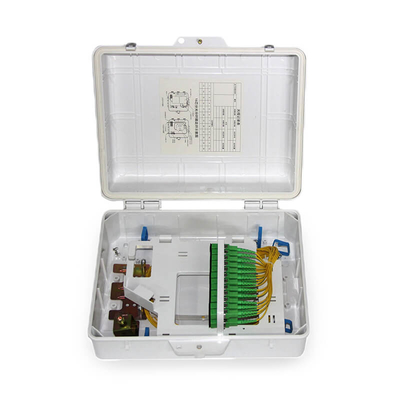 White Fiber Optic Distribution Box 24 SC Adapters Indoor For Wall Mount