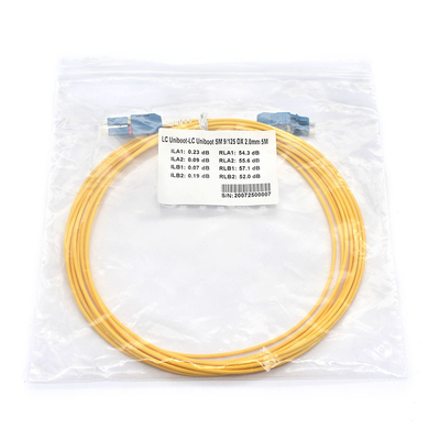 Duplex LC UPC to LC UPC Fiber Optic Patch Cord for Single Mode Uniboot