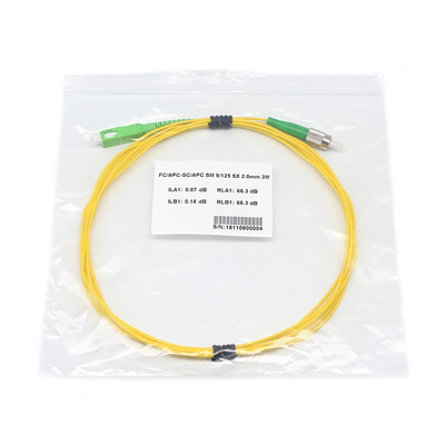FC APC to SC APC Fiber Optic Patch Cord SX SM G657a2 2.0MM