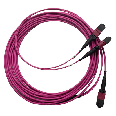 50/125 OM4 MM MPO Patch Cord 24F 3.0mm PVC High Density Multimode