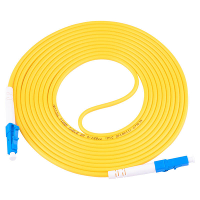 G657A2 LC To LC Simplex Fiber Optic Patch Cord Cable With 2.0mm Yellow PVC Jacket