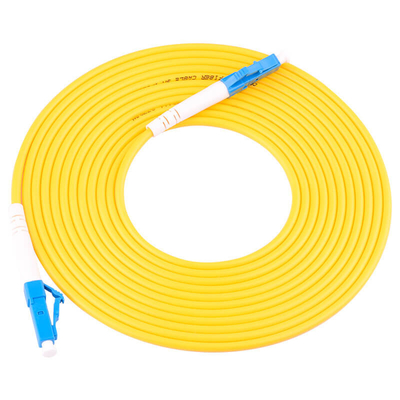 G657A2 LC To LC Simplex Fiber Optic Patch Cord Cable With 2.0mm Yellow PVC Jacket