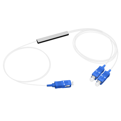 1X2 SC UPC LSZH Fiber Optic PLC Splitter 0.9mm Mini Steel Tube