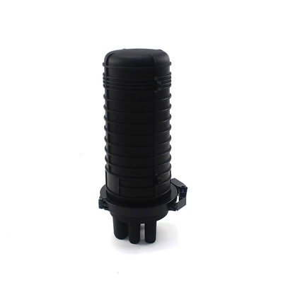 144F Capacity Fiber Optic Splice Closure Black Heat Sealing Cap Type 3 In 3 Out