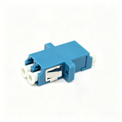 LC UPC Duplex Fiber Optic Adapter with Flange